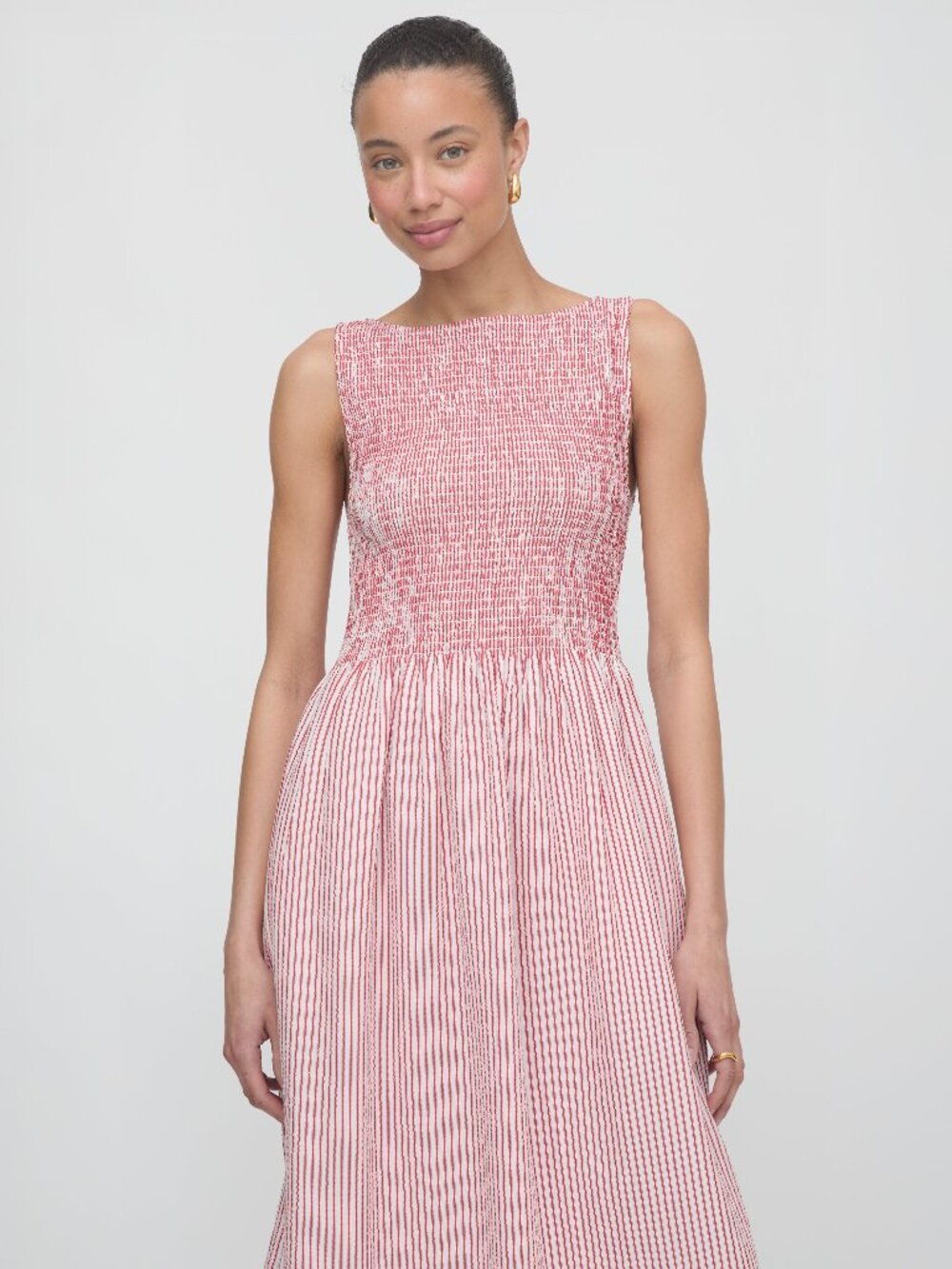 NWT Hill House Home Cosima Nap Dress - Red Ticking Stripe Size L - Picture 3 of 3